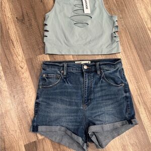 Garage Sleeveless Top and Jean Shorts - Size Medium and 5